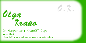 olga krapo business card